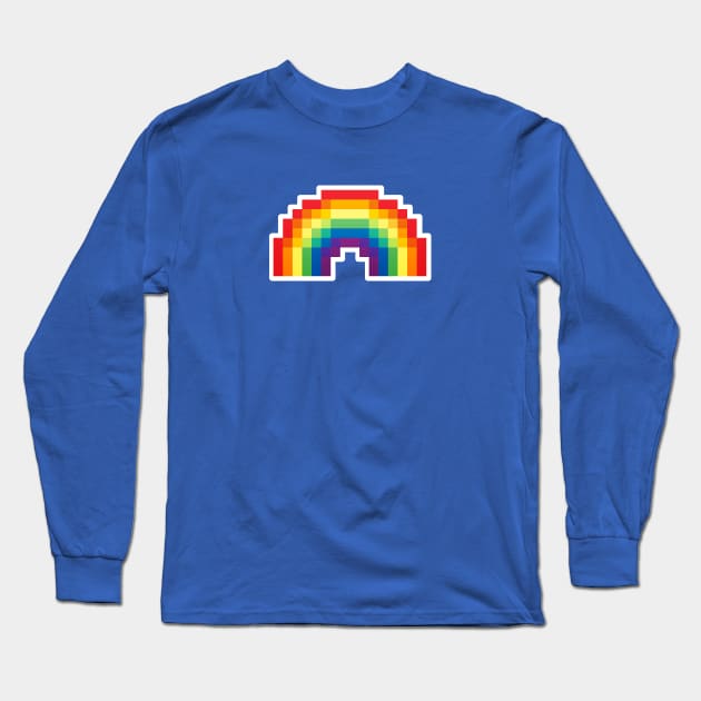 Pixel Rainbow Long Sleeve T-Shirt by Mousekidoodle